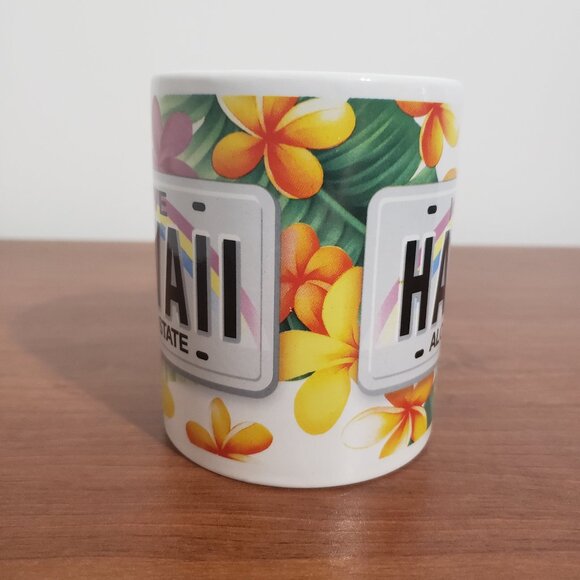 I Love Hawaii Coffee Mug Aloha State Floral License Plate Design ABC Store 2017 - Picture 2 of 6
